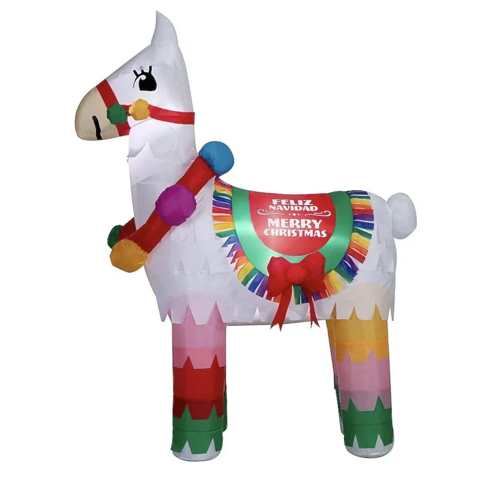 Holiday Living 6.5ft Piñata Llama Lighted Christmas Airblown Inflatable Yard NEW